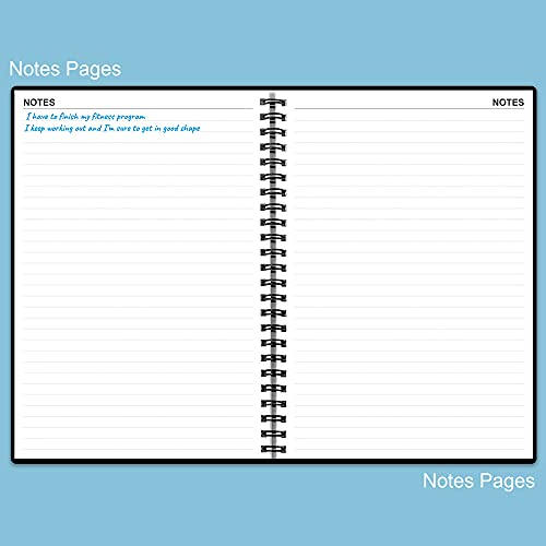 Fitness Planner for Women & Men - A5 Workout Log Book/Exercise Workout Log to Track Weight Loss, GYM, Bodybuilding Progress - Daily Health & Wellness Workout Journals, 5.8X8.25 In Workout Book - style: Black