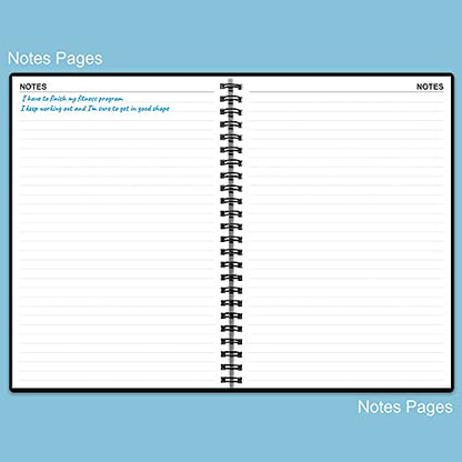 Fitness Planner for Women & Men - A5 Workout Log Book/Exercise Workout Log to Track Weight Loss, GYM, Bodybuilding Progress - Daily Health & Wellness Workout Journals, 5.8X8.25 In Workout Book - style: Black