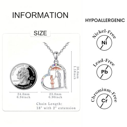 YFN Daughter Gifts from Dad 925 Sterling Silver Daughters Heart Necklace Birthday Christmas - color: Father Daughter Necklace07