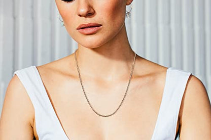 Savlano 925 Sterling Silver Solid 1.5mm Round Box Adjustable Bolo 14-24 Inch Chain Necklace For Women - Made in Italy Comes Gift Box