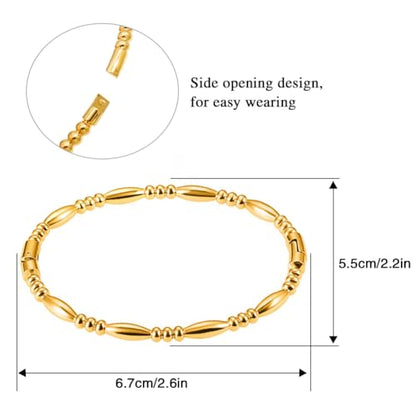 Stainless Steel Bamboo Design Bracelet Titanium Steel Bangle - color: Water Gold