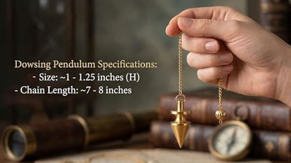 Cone with Round Ring Brass Metal Pendulum Healing dowsing Tool Reiki Meditation Divination Pendulum - color: Round Ring Brass Metal