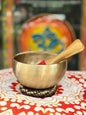 Handmade Tibetan Singing Bowl Set with Wooden Mallet & Cushion | Brass Meditation Sound Bowl for Yoga, Healing, Chakra Balancing, Stress Relief & Mindfulness | Spiritual Gift Item (15 CM)