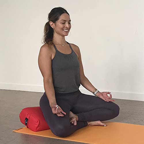 Hugger Mugger Junior Yoga Bolster - Narrower Profile, Very Firm, Great for Smaller Yogis, Heart-Opening poses or Under the Knees, Handmade in USA