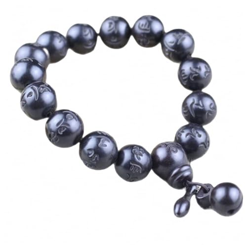 Tibetan Buddhist Mala Buddha Bracelet Natural Wood Bead Bracelet Om Meditation Yoga Prayer Bracelets - color: A, size: 15mm