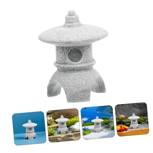 DECHOUS Sandstone Lantern Japanese Sculpture for Zen Garden Decor for Home Aquarium Landscaping and Serene Asian Ornament Tranquil Atmosphere