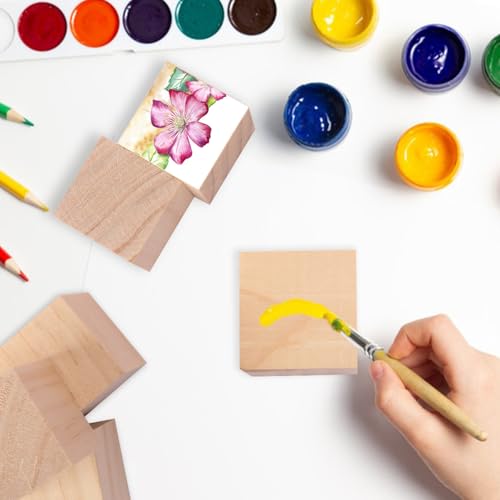 10 Pack Wooden Cubes 3 Inch Craft Quality Wood Blocks Perfect for DIY Projects - size: 10 PCS 3 Inch