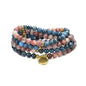 LIUANAN 108 Mala Beads 8mm Natural Bracelet Healing Gemstone Yoga Meditation Hand Knotted Mala Prayer Bead Necklace - color: Apatite
