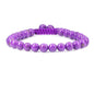 Keleny Natural Gemtone 6mm Round Beads Crystal Adjustable Braided Macrame Tassels Bracelets Unisex - color: Purple Lavendar Phosphosiderite
