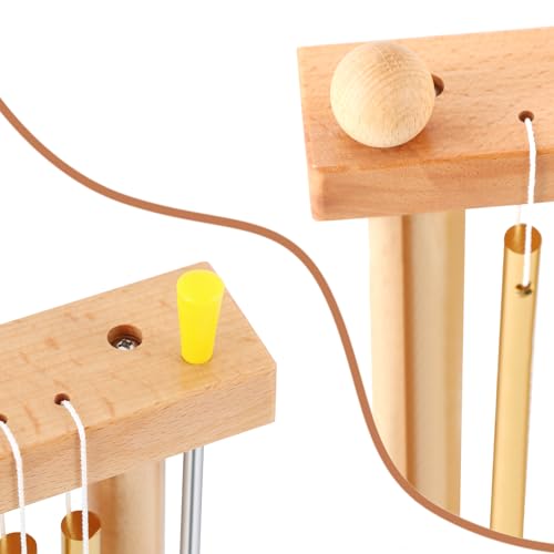 EASTROCK 20 Note Chime Table Wind Chime Bar Percussion Instrument Single Row Chime Hand Chimes Relaxing Meditation Healing Sound Desktop Decoration (Gold) - color: Gold