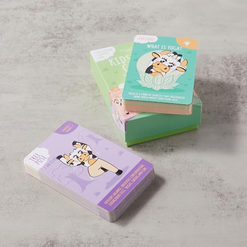 Myga Mindfulness Yoga Cards for Kids, 59 Interactive Yoga Pose Cards with Positive Affirmations, Breathing Exercises, Fun Facts and Activities