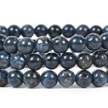 Justinstones Gem Semi Precious Gemstone 6mm Round Beads Stretch Bracelet 6.5 Inch Unisex - color: Blue Scorzalite Spinel
