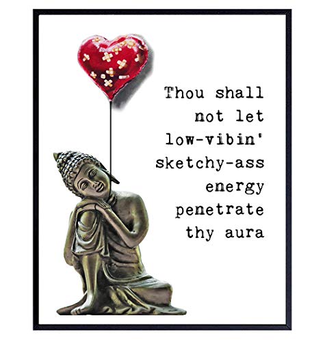 Buddha Statue Wall Art - Zen Decor - Spa Room Decor - Spiritual Gifts for Women - Namaste Wall Decoration - Positive Quotes Print - Encouragement Gifts for Women - Meditation Gift - Buddhist Picture - size: 8"L x 10"W