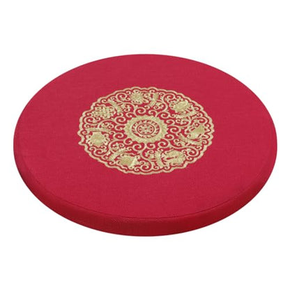 Round Meditation Cushion Mat Set with Washable Premium Cotton Linen Cover, Larger Thick Yoga Mat Bolster Floor Pillows Seating for Adults Upgraded Meditation Accesso red-70 * 4cm - color: Red