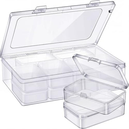 Blulu 13 Pieces Small Bead Organizers Plastic Bead Storage Containers with Lids Mini Clear Storage Cases Transparent Craft Boxes for Jewelry Diamonds DIY Art Craft Accessory(3.3 x 2.2 x 1 Inch) - size: 3.3 x 2.2 x 1 Inch