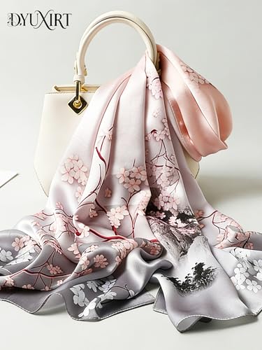 100% Mulberry Silk Oversized Women’s Sun-Shielding Shawl Formal Evening Neckwear Featherlight Airy - color: N26-purple Haze Shawl（69" X 21"inch）