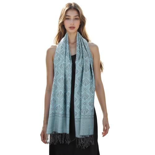 MUQU Women Pashmina Shawls and Wraps Scarf–Soft, Cozy, Lightweight and Versatile Wrap–Elegant Paisley Patterns–All Seasons
