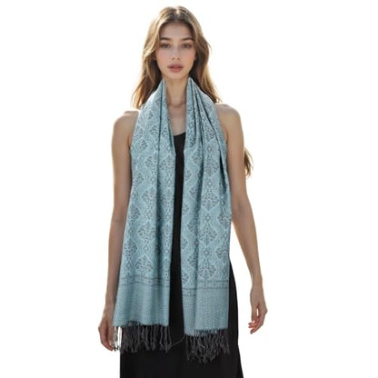 MUQU Women Pashmina Shawls and Wraps Scarf–Soft, Cozy, Lightweight and Versatile Wrap–Elegant Paisley Patterns–All Seasons