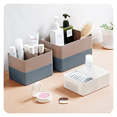 Plastic Home Office Bathroom Storage Box Grid Desktop Sundries Storage Box Makeup (Color : Gray M) - color: Gray M