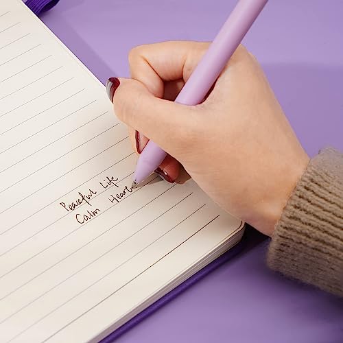 CAGIE Lined Journal Notebook for Work, Hardcover Notebook Journal with Pen Loop, A5 Notebook Journal Cover, Medium 5.7" x 8.3", (Purple Ruled), Gifts - color: 01 Purple