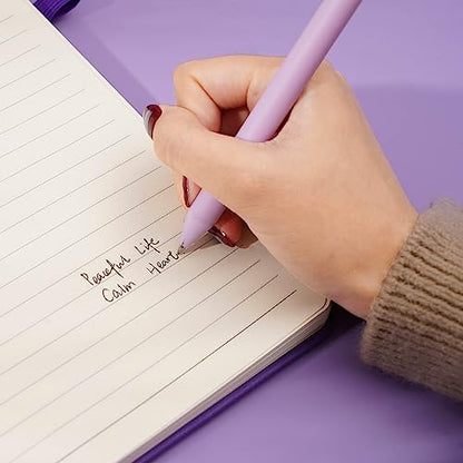 CAGIE Lined Journal Notebook for Work, Hardcover Notebook Journal with Pen Loop, A5 Notebook Journal Cover, Medium 5.7" x 8.3", (Purple Ruled), Gifts - color: 01 Purple
