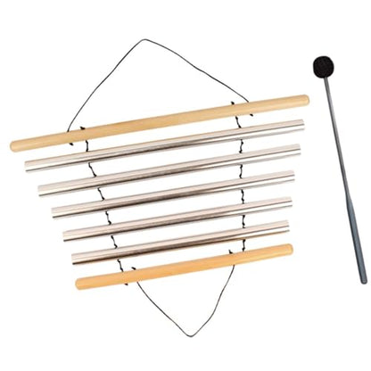 Amagogo Meditation Chime Percussion Bowl Handheld Sound Instrument Tubular Chime Wood Aluminum Material Suitable for Yoga Meditation Relaxation Home, 5 Tones