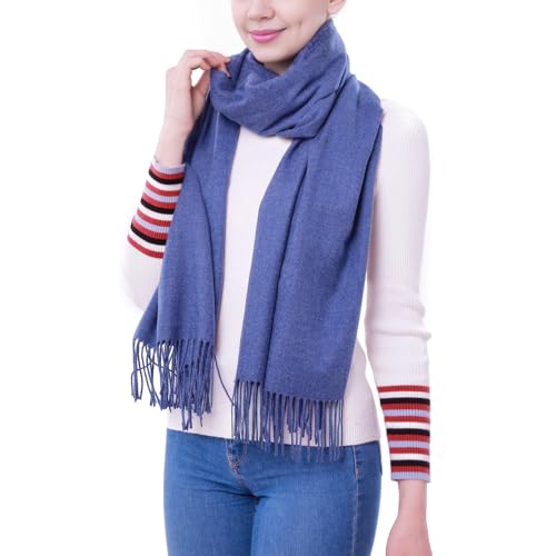 Pashmina Scarf and Shawl - Soft Women Pashminas Wrap for Wedding Evening Party dresses - color: Q#. Denim Blue