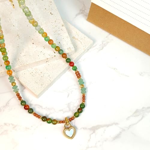 Crystal Pendant Necklaces Healing love Women's Men's choker Obsidian Tiger eye White Crystal Black Gold waterproof dainty Charm stackable statement Cute Stone necklace Unisex - style: PeacockAgate