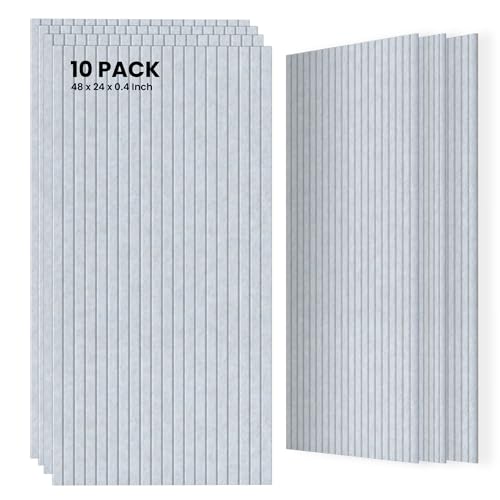 10 Pack Sound Proof Panels for Walls, 47.2 x 23.6 x 0.35 Inch Sound Deadening Panels,Large Acoustic Panels for Media Room, Office and Studio,Light Camel - color: Light Camel, size: 10 pcs - 47.2'' * 23.6''