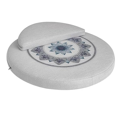 BRAGUE Meditation Cushion Set, Yoga Meditation Floor Pillow, Large Round Meditation Cushion and Pillow Set, Specialized Futon for All Seasons (Color : Gray, Size : 70cm)