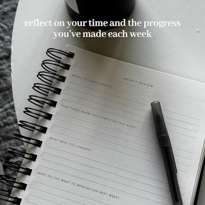 INSIDE THEN OUT Daily Focus Planner - 6 Month Undated Planner for Productivity, Goal Setting, Intention - Monthly, Weekly, Daily Task Pages - Simple & Minimalistic - Motivation Gift for Men and Women
