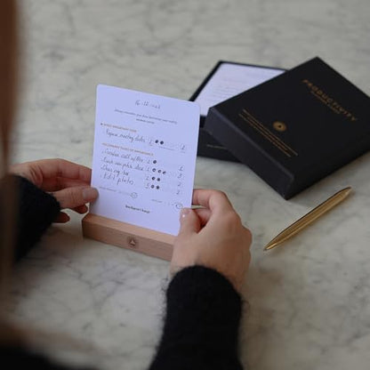 Intelligent Change Productivity Planner Cards with Display Stand, Compact Desk-Friendly Daily Prioritization Cards, Inspirational Quotes, Dual-Purpose Design for Daily Organization and Notes
