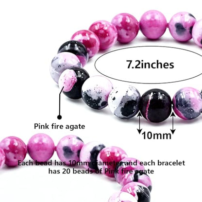 Natural Energy Healing Stone Charm Bracelet 8mm Natural Energy Healing Lava Rock Bracelet - Unisex - size: Small