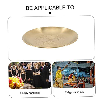 DOITOOL 2pcs Pentacle Candleholder Tray Metal Altar Plate for Ceremony Decor Decorative Pillar Candle Stand Unique Patterns for Rituals Home and Special Events