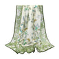 100% Pure Mulberry Silk Scarf 35" Large Square Lightweight Headscarf –Women’s Hair Wraps-With Gift Packed - color: Butterflies-light Green