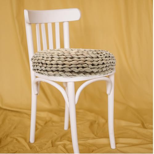 BESPORTBLE Hand-Woven Straw Yoga Meditating Cushion 30x30cm Cotton Filled Tatami Floor Pad for Home Meditation and Yoga Practice