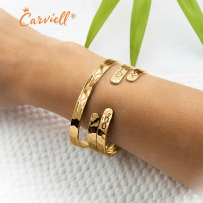 Carviell Bracelet - Gifts for Women – Inspirational, Friendship, Love, Mom, Daughter, Sister, Christian, Graduation, Memorial & Wedding Gifts – 100+ Phrases – Stainless Steel, Gift-Ready - style: CHRISTIAN Gift - Be still, and know that I am God – Psalm 4