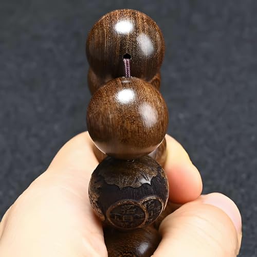Zen Dear Unisex Natural Silkwood Tibetan Buddhism Meditation Prayer Bead Necklace Japa Mala Beads Bracelets - style: 20mm x 12 Beads Carving+Ring