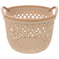 PRETYZOOM Waterproof Woven Storage Basket with Handle Multi-Use Organizer for Bedroom Bathroom Living Room Large Capacity Sundries Organizer Compact 7.67X7.67X5.51 Inch Laundry and Cosmetics Storage