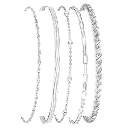 BERISO Gold Bracelets for Women, Elegant Adjustable 14K Gold Plated Bracelet for Women, Trendy Minimalist Dainty Gold Bracelet for Everyday Wear - style: 5layer B0048-SL