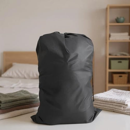 Extra-Large Drawstring Storage Bag, 47.2 X 31.5 in / 120 X 80 Cm, 210D Polyester, Ideal for Clothes and Quilts, Black