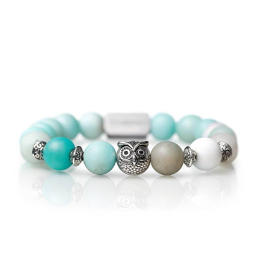 Tigranes Premium Natural Stone Bracelet Collection – Handmade Gemstone Jewelry in Luxury Branded Gift Box - style: Amazonite Beads 8mm
