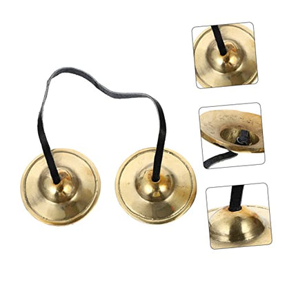 1Pc Handmade Copper Cymbal Bell for Yoga Meditation Durable Religious Musical Instrument for Mindfulness and Sound Healing Produces Harmonic Tones for Positive Energy