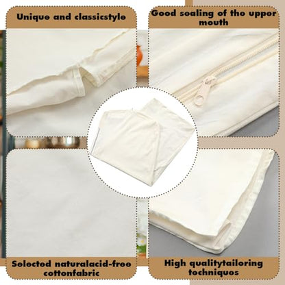 Aliceset 3 Pack Pure Cotton Garment Storage Bag for Hanging Clothes 24 x 61 Inch Breathable Garment Cover Canvas Suit Bags for Closet Storage Short Dresses Suits Gowns - size: 24 x 61 Inch