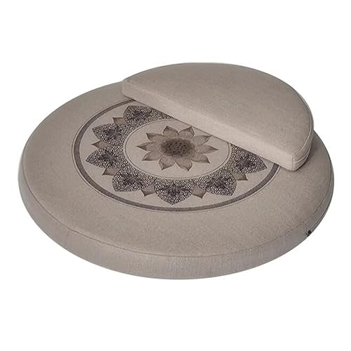 Meditation Cushion Set, Yoga Meditation Floor Pillow, Large Round Meditation Cushion and Pillow Set, Specialized Futon for All Seasons (Color : Beige, Size : 80cm)