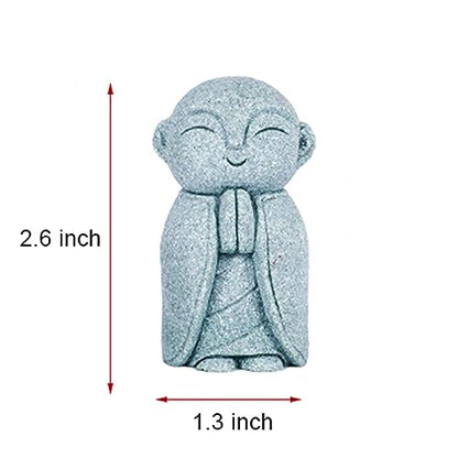 OwMell Japanese Jizo Monk Statue, Buddha Jizo Figurine Memorial Aquarium Statue Ornament - Namaste - color: Namaste