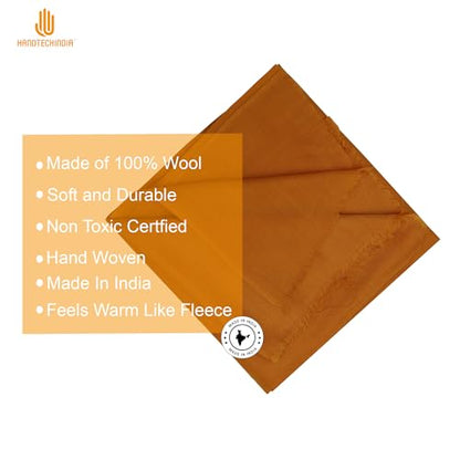 Handmade Wool Meditation Shawl Yoga Prayer Shawl For Spiritual Healing Practice Wrap Blanket for Men &Women - color: Marigold