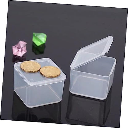 LIFKOME 50pcs Transparent Plastic Storage Box Mini Organizer for Crafts Tools and Medicine Durable Material for Easy Identification and Convenient Use