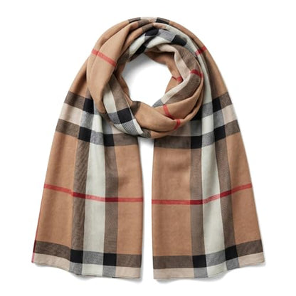 Soft Silky Pashmina Shawl Wrap for Women,Lightweight Spring, Elegant Wrap for Spring Wedding & Travel - color: Coffee Grid