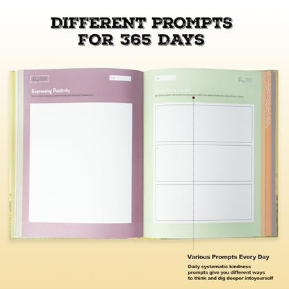 365 Day Kindness Journal, Daily Prompts Guided Notebook for Self Discovery Thoughtful Diary